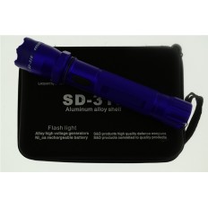 BLUE ZAPPER SELF DEFENSE FLASHLIGHT W/CASE AND CHARGERS 7"