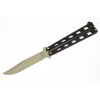 BEAR & SON U.S.A. BUTTERFLY KNIFE WITH BLACK CAST METAL HANDLES 5.25"