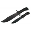 JIM BOWIE COMBO 2PC. BOWIES BLACK W/BLACK BLADE 13" AND 8.75"