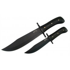 JIM BOWIE COMBO 2PC. BOWIES BLACK W/BLACK BLADE 13" AND 8.75"