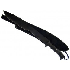 MACHETE BLACK BLADE/BLACK HANDLE W/SHEATH 25"