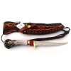 USA HANDMADE FILET KNIFE 6" BLADE RED CORAL INLAY WITH HANDMADE SCABBARD