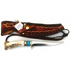 USA HANDMADE FILET KNIFE 6" BLADE TURQUOISE INLAY WITH SCABBARD