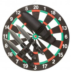 RAMPANT 4 PC KNIFE THROWING SET W/DARTBOARD