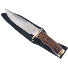 TROPHY STAG BOWIE PAKKA WOOD W/SHEATH 10" 