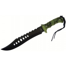 TAC ASSAULT BOWIE GREEN SKULL CAMO W/SHEATH 15"